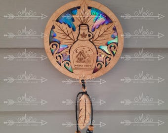 Maple Syrup Suncatcher Laser Cut File | DVD Repurpose (svg, pdf, eps) (Digital File)