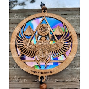 Digital File Egyptian Scarab Suncatcher |  Repurposing DVDs | Laser Cut File | SVG, PDF, EPS | Digital File