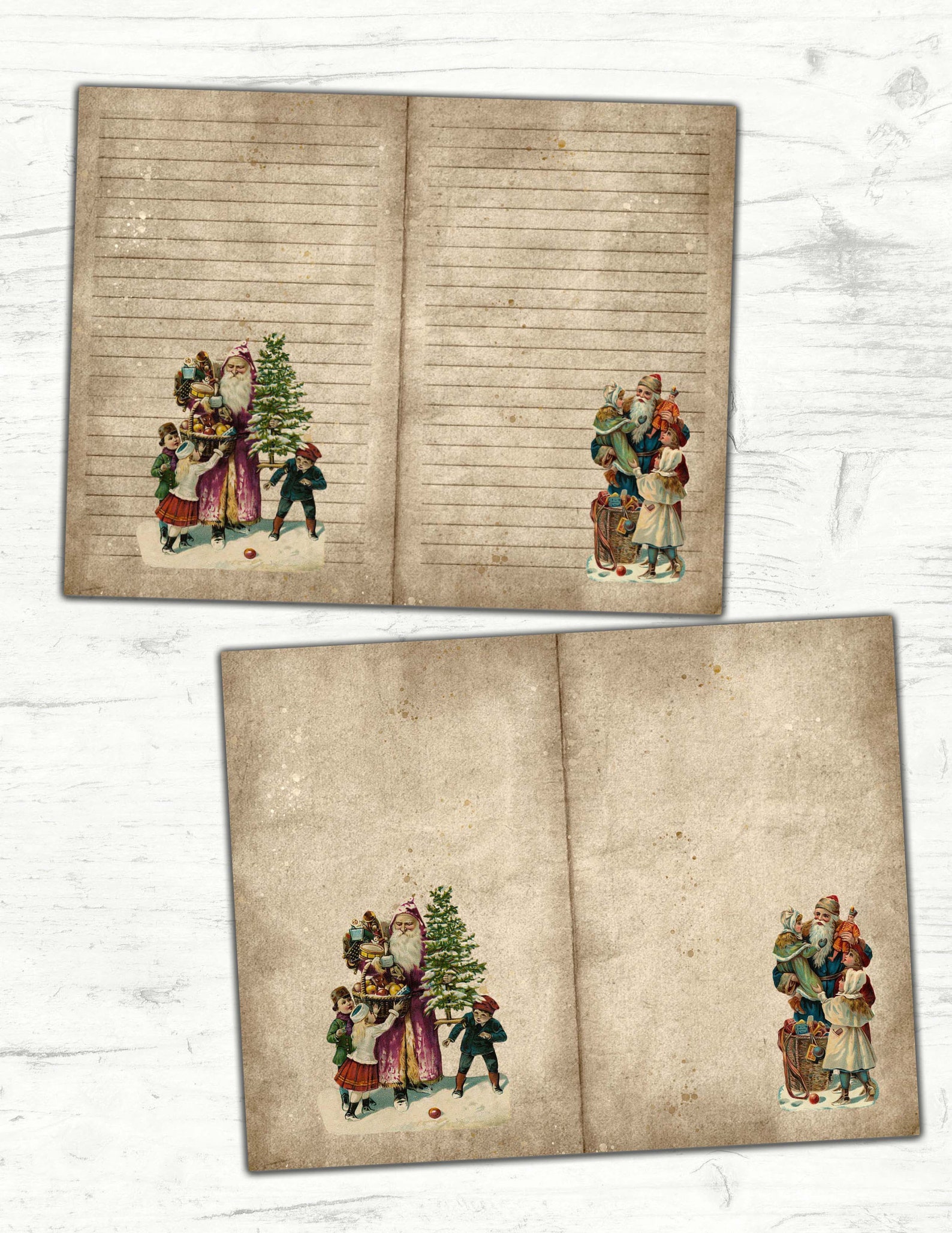 junk-journal-christmas-printable-pages-vintage-santa-ephemera-etsy