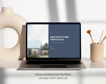 Architecture Portfolio Template | Canva Layout, M.Arch Application (Digital Download)