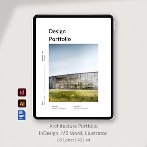 Architecture Design Portfolio Bundle InDesign, Illustrator, Word Templates, M.Arch Application, (Digital Download)