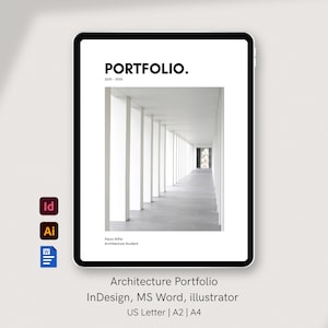 Pakiet portfolio projektów architektonicznych: InDesign, Illustrator, szablony Word, aplikacja M.Arch (do pobrania w wersji cyfrowej)