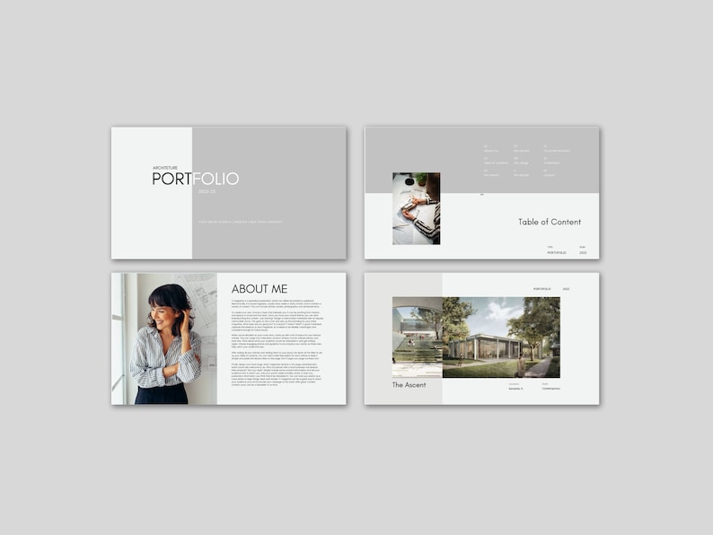 Architecture Portfolio Google Slides Template Design Portfolio Ebook ...