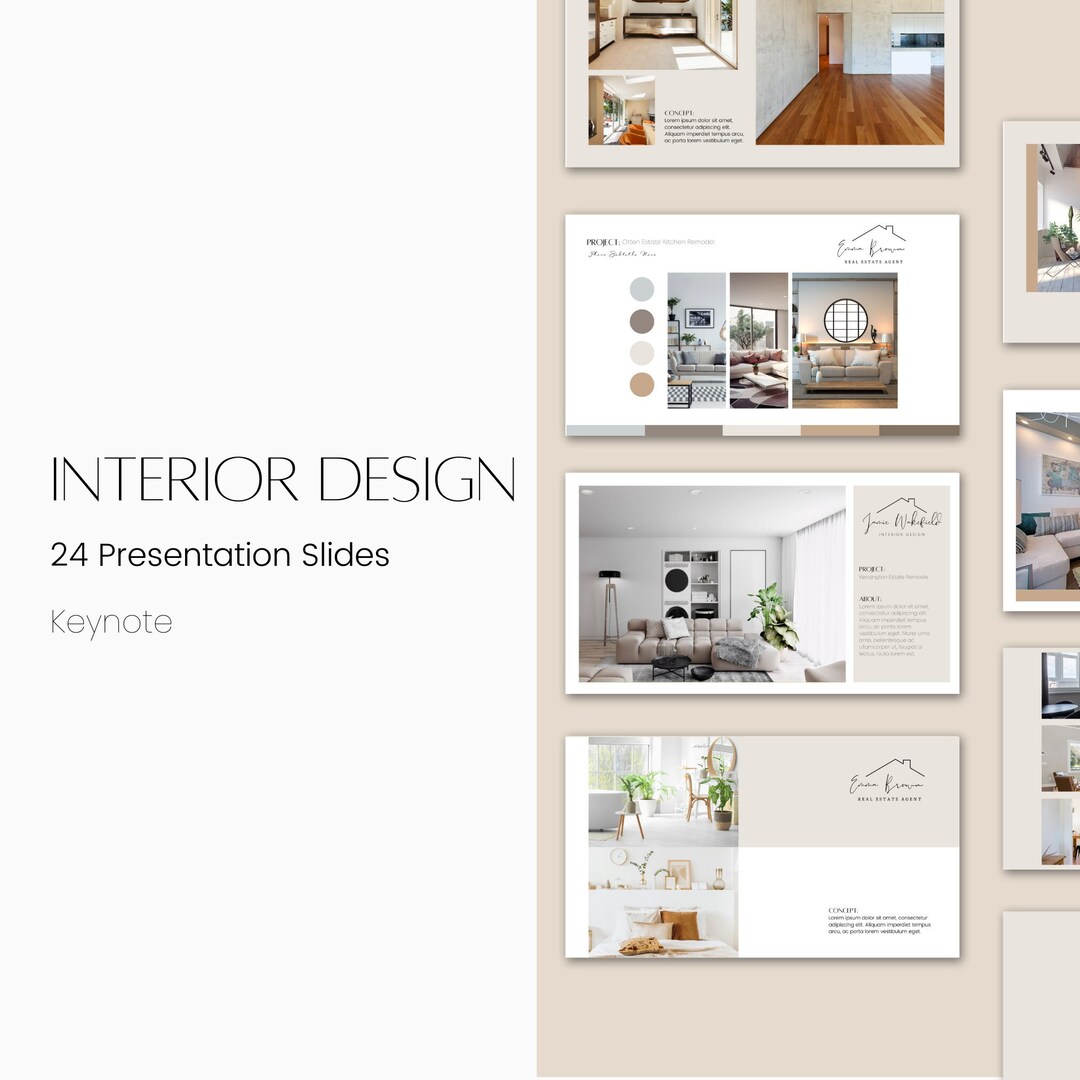 Interior Design Keynote Presentation Template: 24 Slides (digital ...
