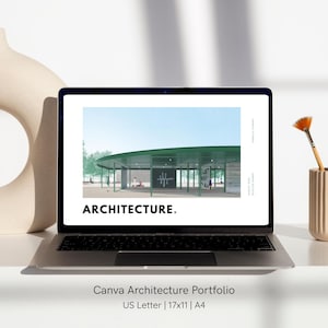 Modelo de Portfólio de Arquitetura Editável | Layout Canva (Download Digital)
