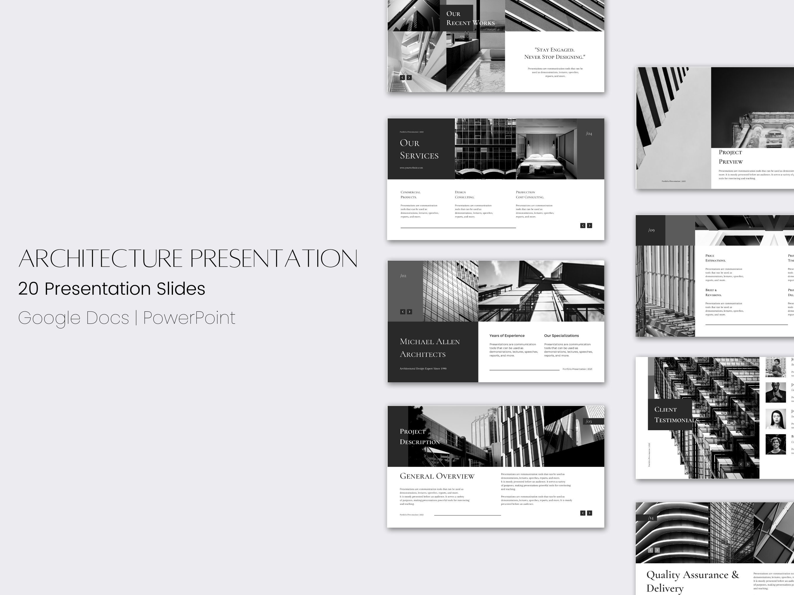 Architecture Google Slides Presentation Template Design - Etsy