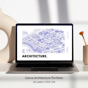 Szablon portfolio architektonicznego | Canva Design, aplikacja M.Arch (do pobrania w wersji cyfrowej)