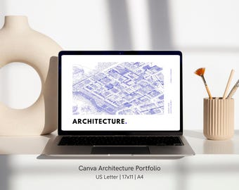 Architecture Portfolio Template | Canva Design, M.Arch Application (Digital Download)