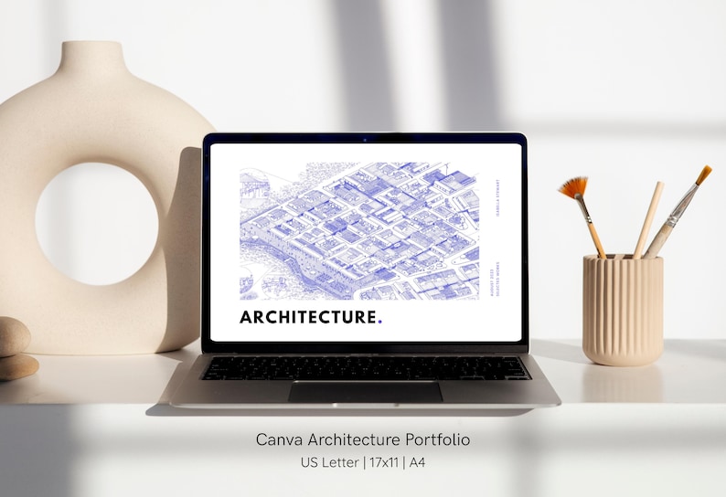 Architecture Portfolio Template | Canva Design, M.Arch Application (Digital Download) image 1