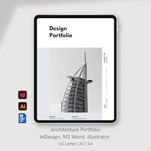 Architecture Design Portfolio Bundle InDesign, Illustrator, Word Templates, M.Arch Application, (Digital Download)