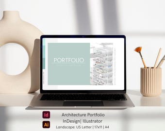 Architecture Portfolio Template: Adobe InDesign & Illustrator (Digital Download)