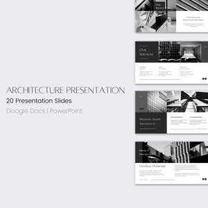 Architecture Google Slides Presentation Template | Design Portfolio | eBook | Client Proposal | Project Contract | PowerPoint | E Design