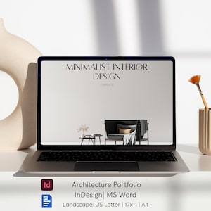 16 Page Interior Design Portfolio Template: Adobe InDesign & MS Word (Digital Download)