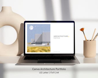 Canva Architecture Portfolio Template: 16 Page Design (Digital Download)