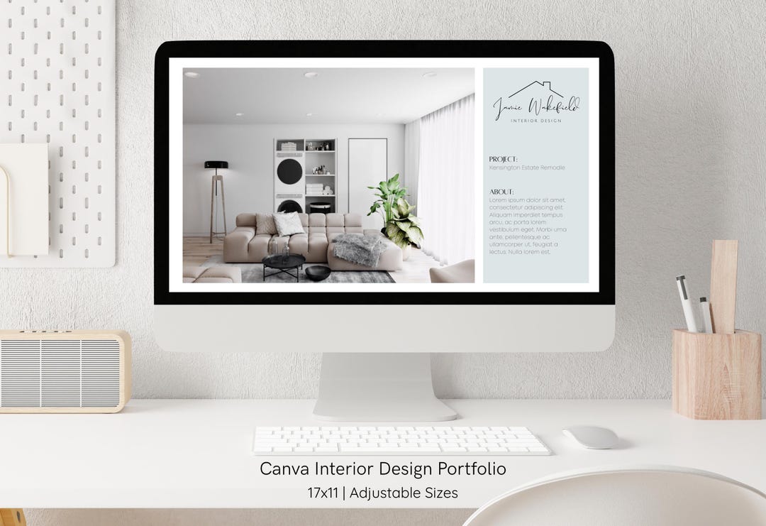 Interior Design Portfolio Template: Canva Presentation, Ebook (digital ...