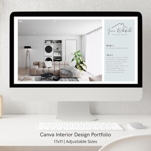 Interior Design Portfolio Template: Canva Presentation, eBook (Digital Download)
