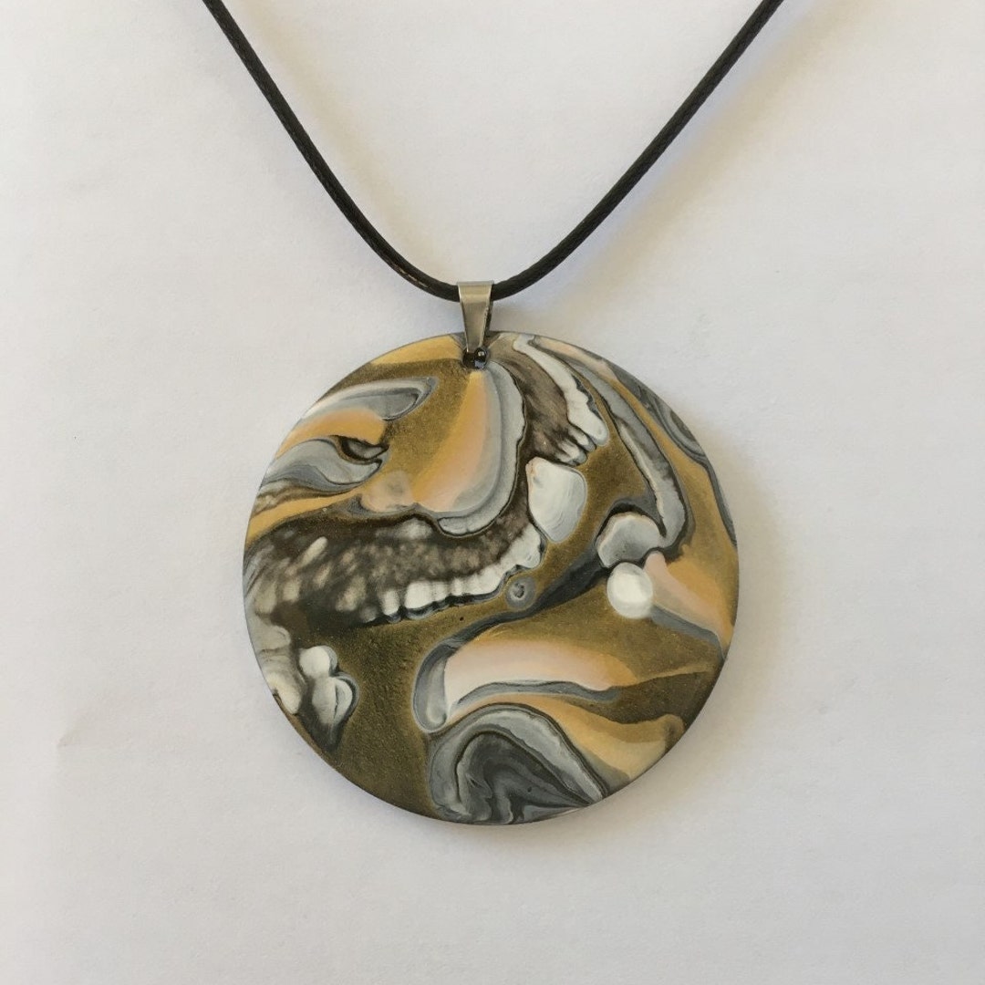 Paint Pour Jewelry Acrylic Pour Pendant Acrylic Pour Etsy