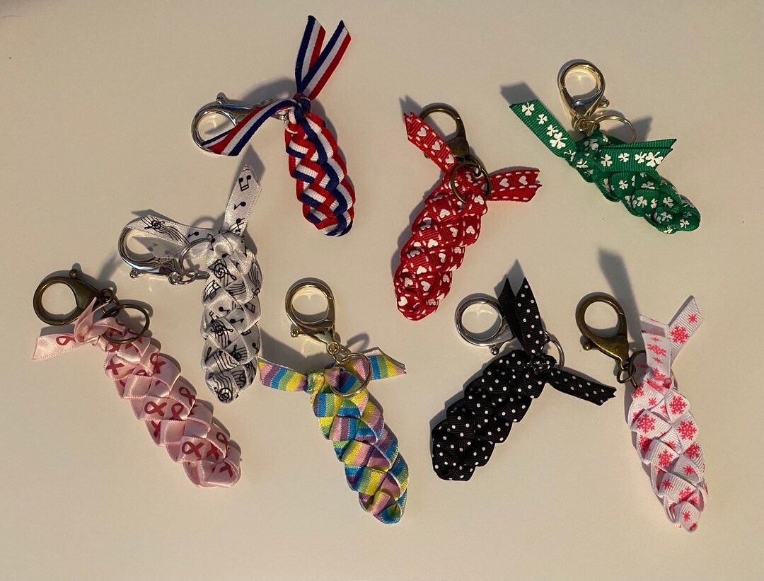 Ribbon Keychains Etsy
