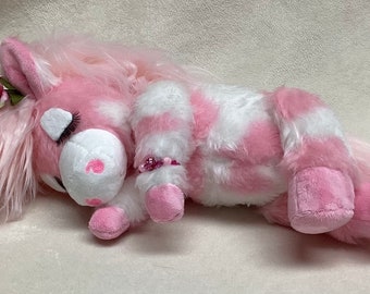 Sleeping Pink Pinto Pony Plush