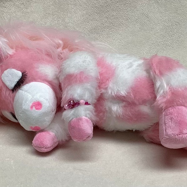 Sleeping Pink Pinto Pony Plush