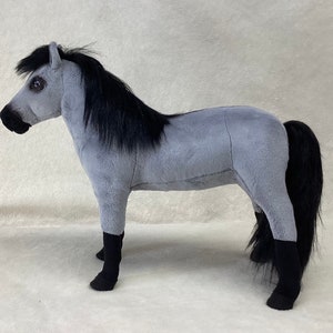 Grey Dun Horse Soft Sculpture