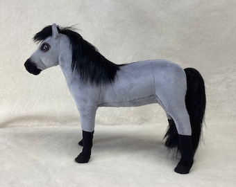 Grey Dun Horse Soft Sculpture