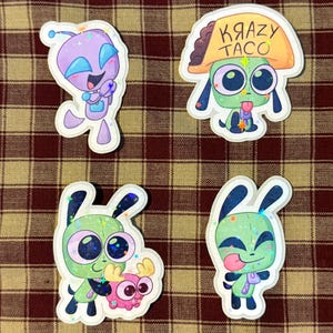 Invader Zim Individual Sticker – 2.5" Vinyl Decal Featuring GIR, Cute Cartoon Laptop or Water Bottle Sticker