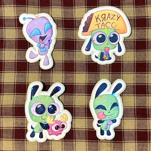 Invader Zim individuele sticker 2,5" | Vinylsticker met meisje | Leuke cartoon sticker laptop of bidon