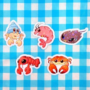 Crustacean Individual Sticker 2.5&quot; |Ocean Creature Vinyl Decal |Crab or Lobster Laptop Sticker