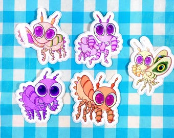 Spiny Flower Mantis Sticker: Sparkly Water-Resistant Vinyl Decal