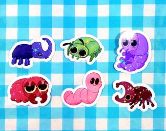 Insect Bug Sticker: Beetle, Worm, Pill Bug Vinyl Decal