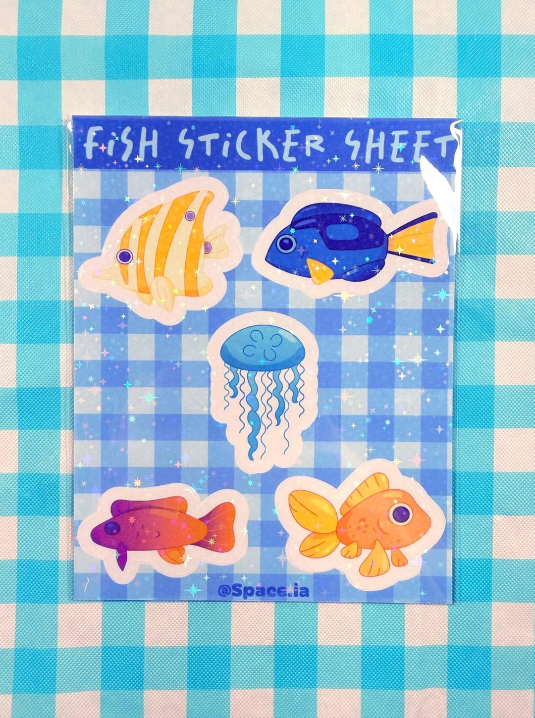 Sparkly Fish Sticker Sheet: Ocean Creature Decals for Scrapbooking - Etsy