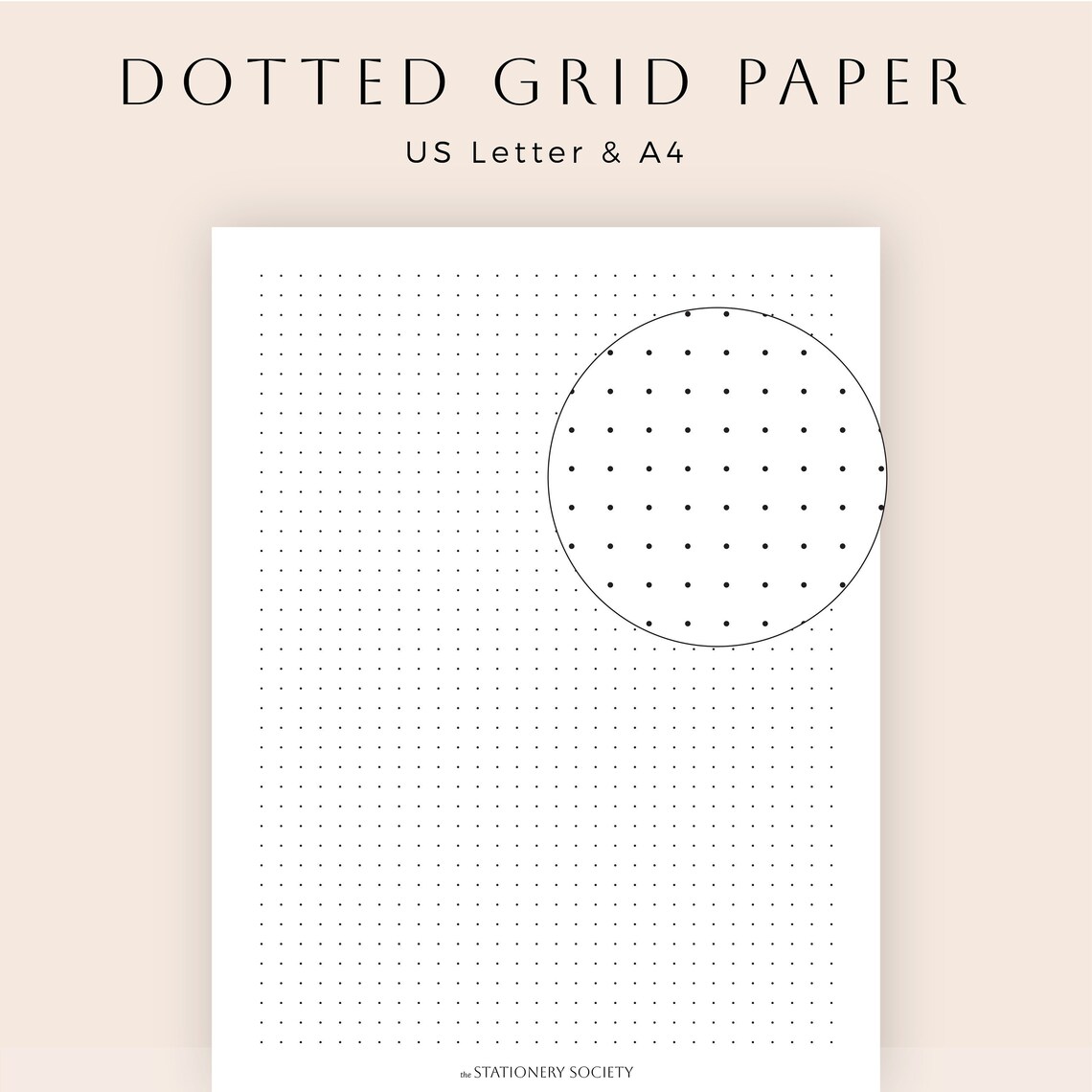 Dotted Grid Paper - Printable Pdf Digital Desk Organization Tool ...