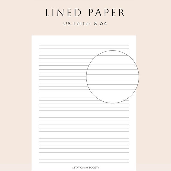 Lined Paper Printable Pdf Digital Desk Organization Tool - Etsy