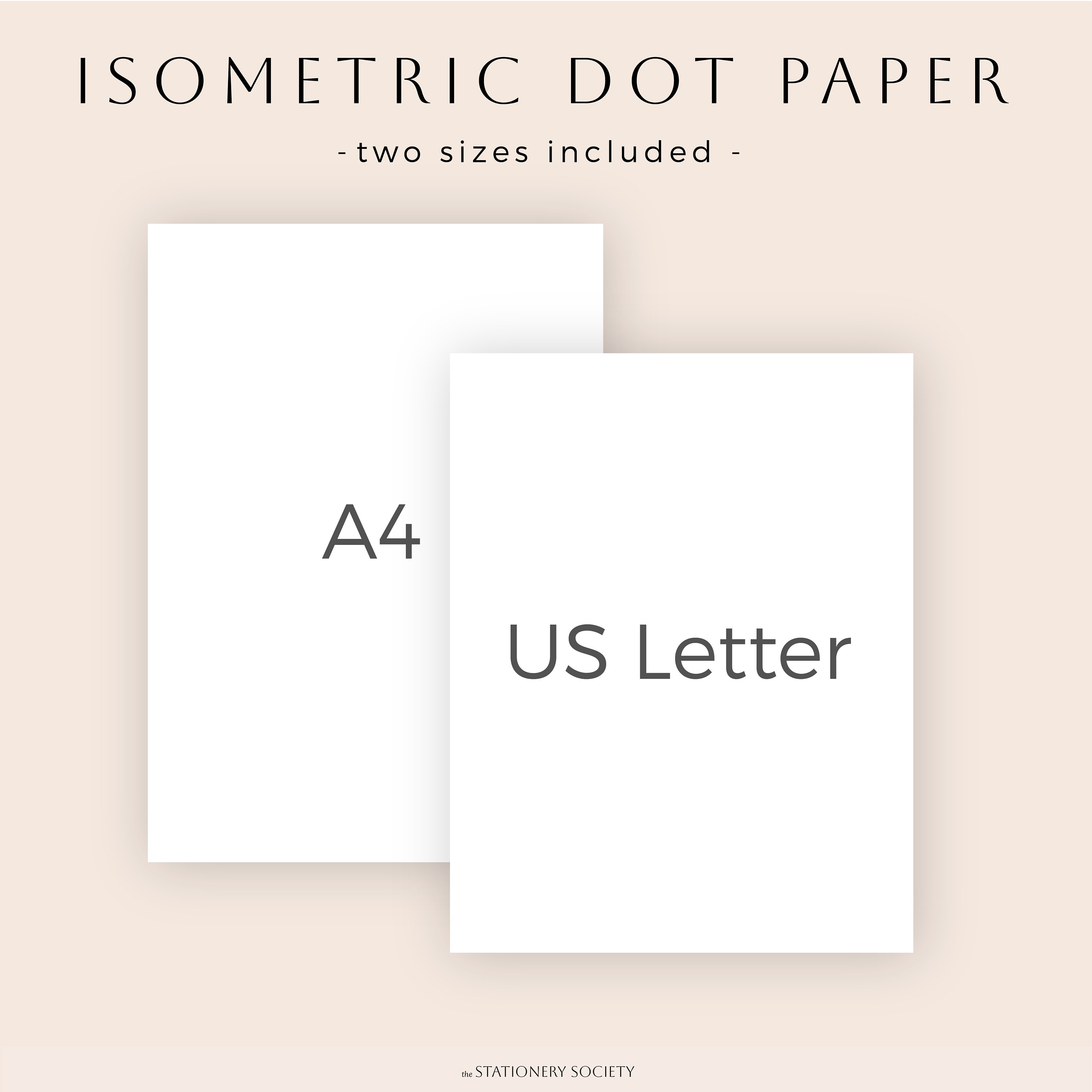 Isometric Grid Graph Paper - Printable Pdf Digital Desk Organization ...