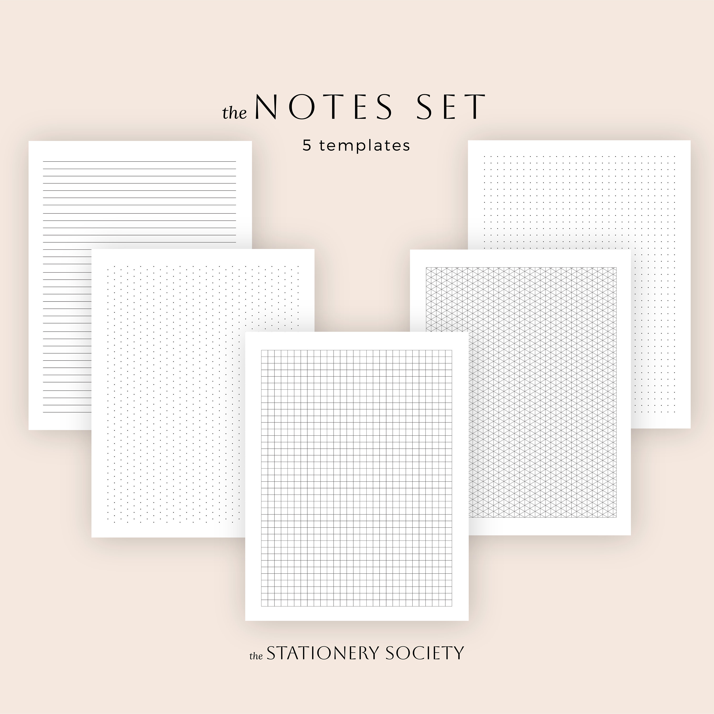 The Notes Set - Printable Pdf Digital Desk Organization Tool Letter ...