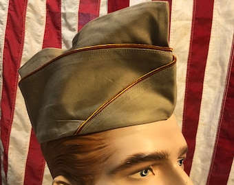 Military Surplus 4 Original 1950's Army Issued Surplus Garrison Caps, Side Caps, / Size 6 7/8 - 6 3/4