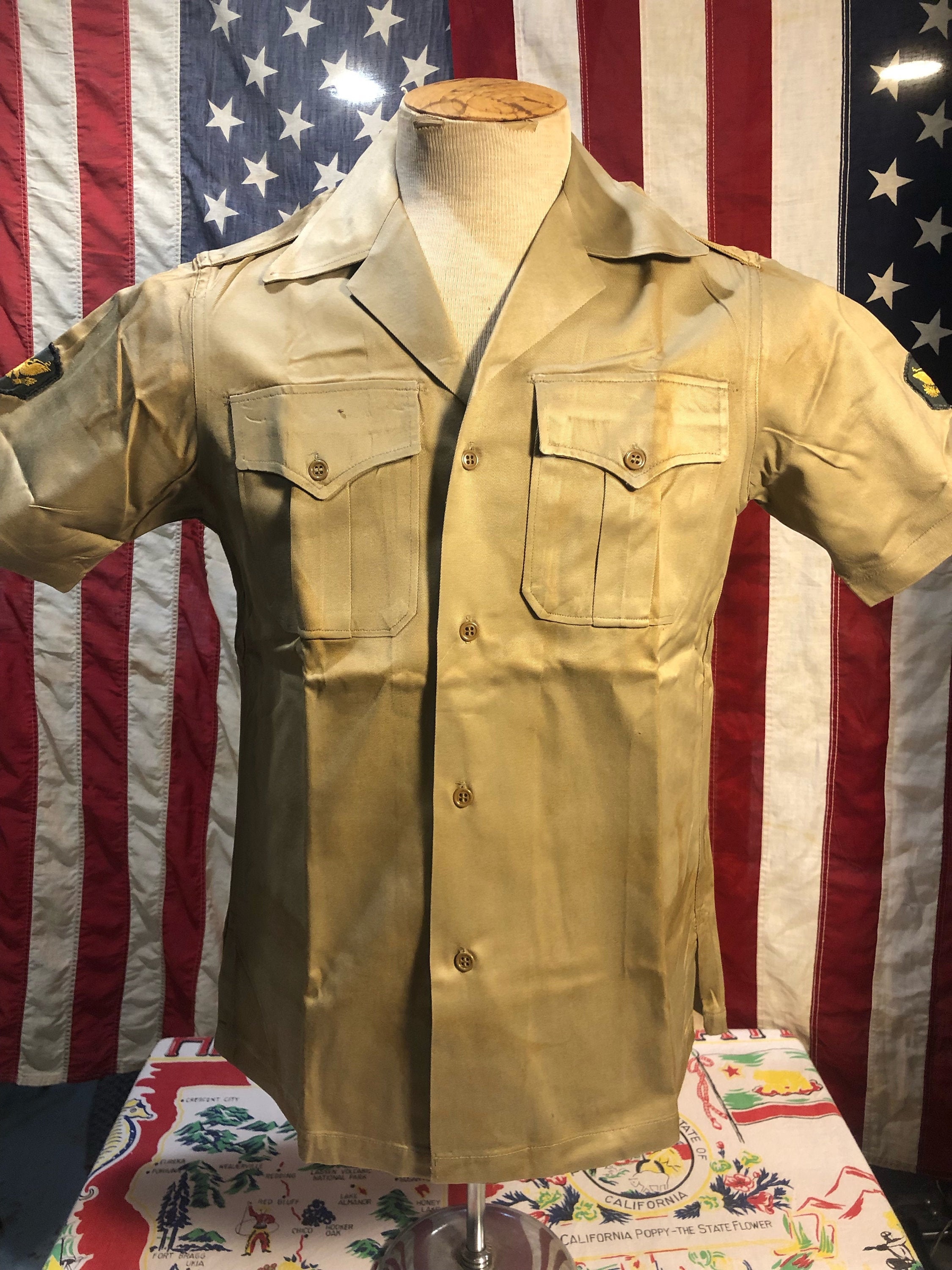 50s Army Khaki Shirt - Etsy 50s Army Khaki Shirt - Etsy