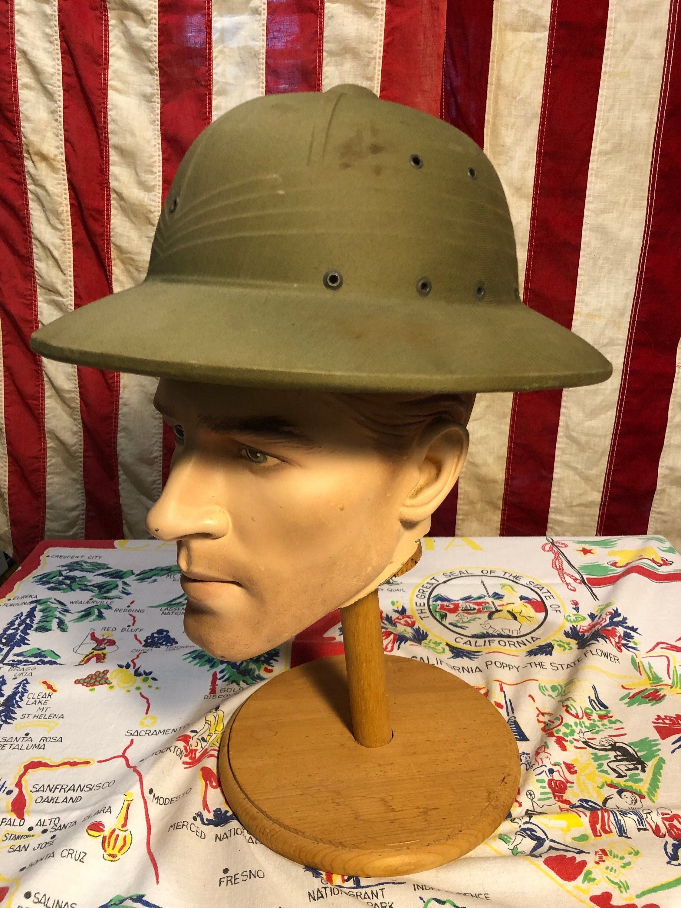 Vintage Pith Helmets, WWII USN United States Navy Pith Helmet, Military