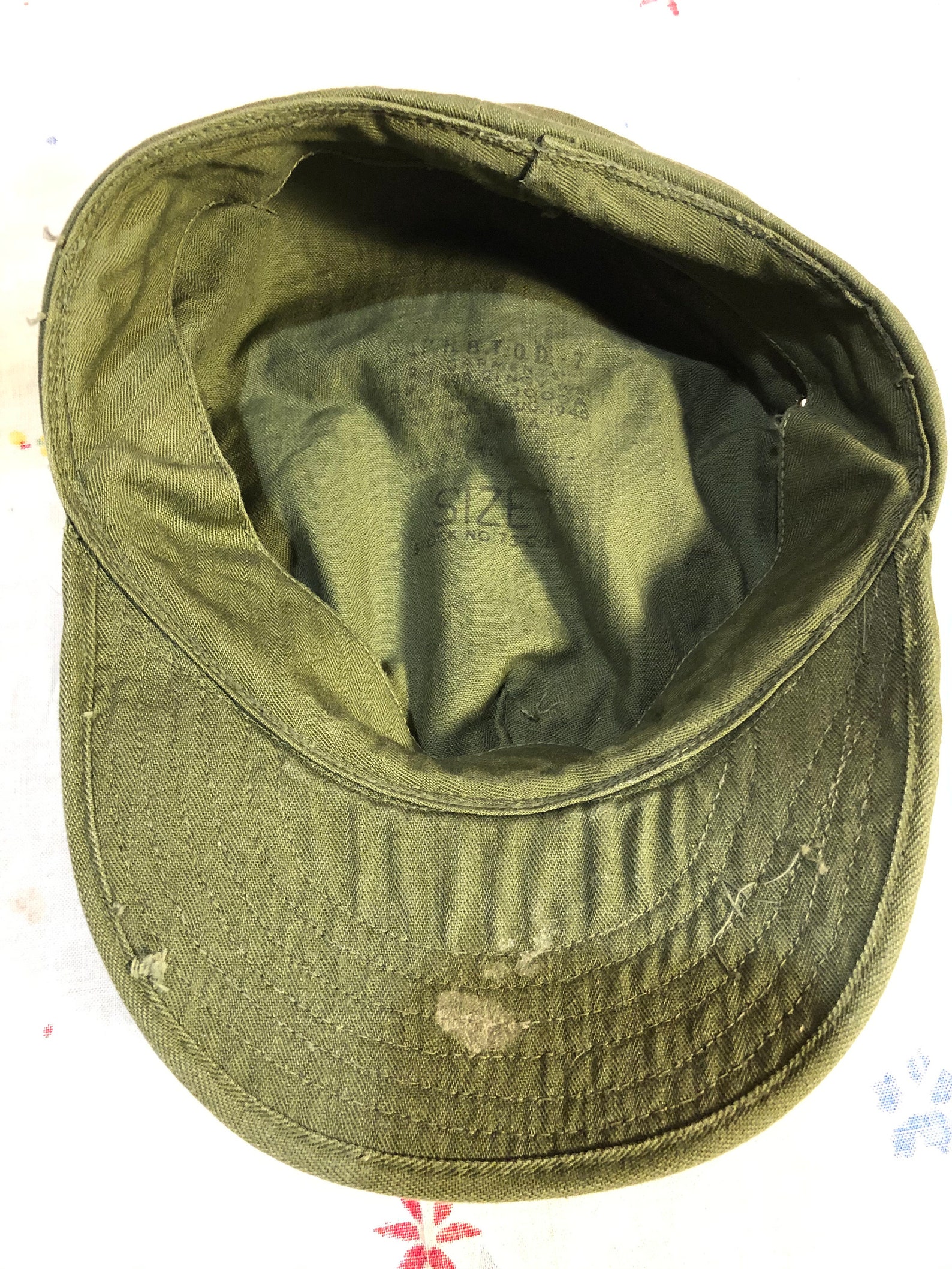 Military Surplus 1950's USGI Army Issued Original Fatigue OD Green Hat