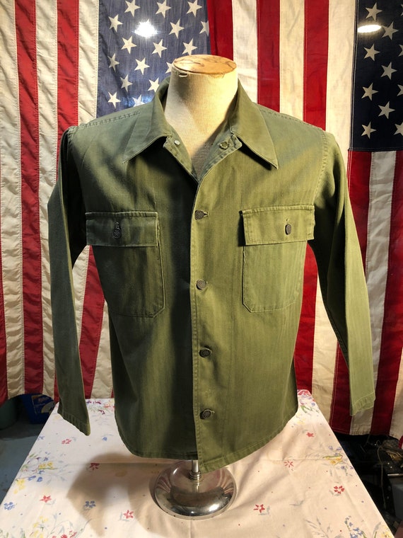 Vintage 1940 S 1950s Herringbone Us Army Marines Surp Gem
