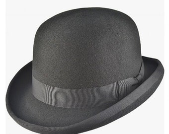 Black Bowler Hats Black Bowler Handmade Bowler Hat Mens Black Derby Hat Derby Hat Zylinder Hut Chapeau Haut de Forme Blanc Bowler hat woman