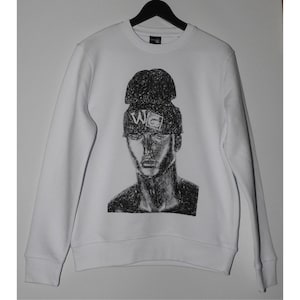 Crew Neck White Jumper WG Beanie Unisex Crew Neck Sweatshirt Jumpers White Pullovers Crew Neck Jumper Premium White Jumper waverleyg