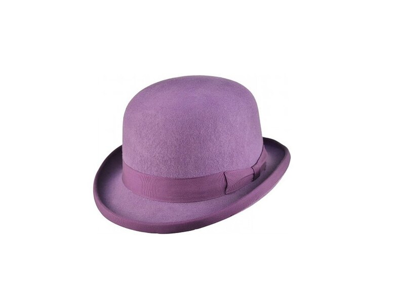 purple bowler hat