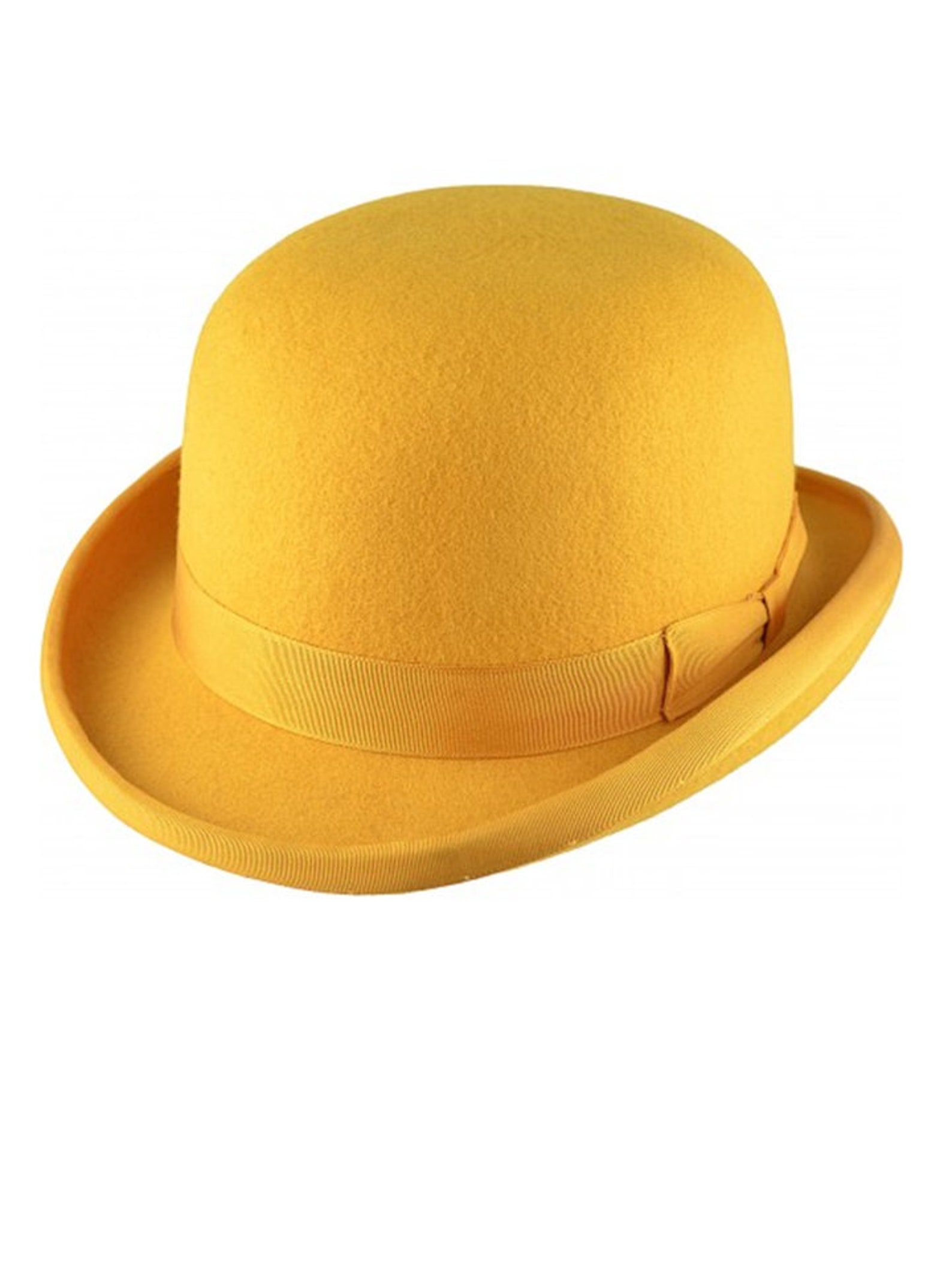 Yellow Bowler Hat Bowler Hat Mustard Yellow Derby Bowler Wool Etsy