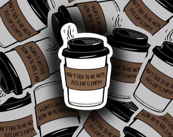Adesivo para xícara de café, decalque impermeável para laptop e garrafa Hydroflask.