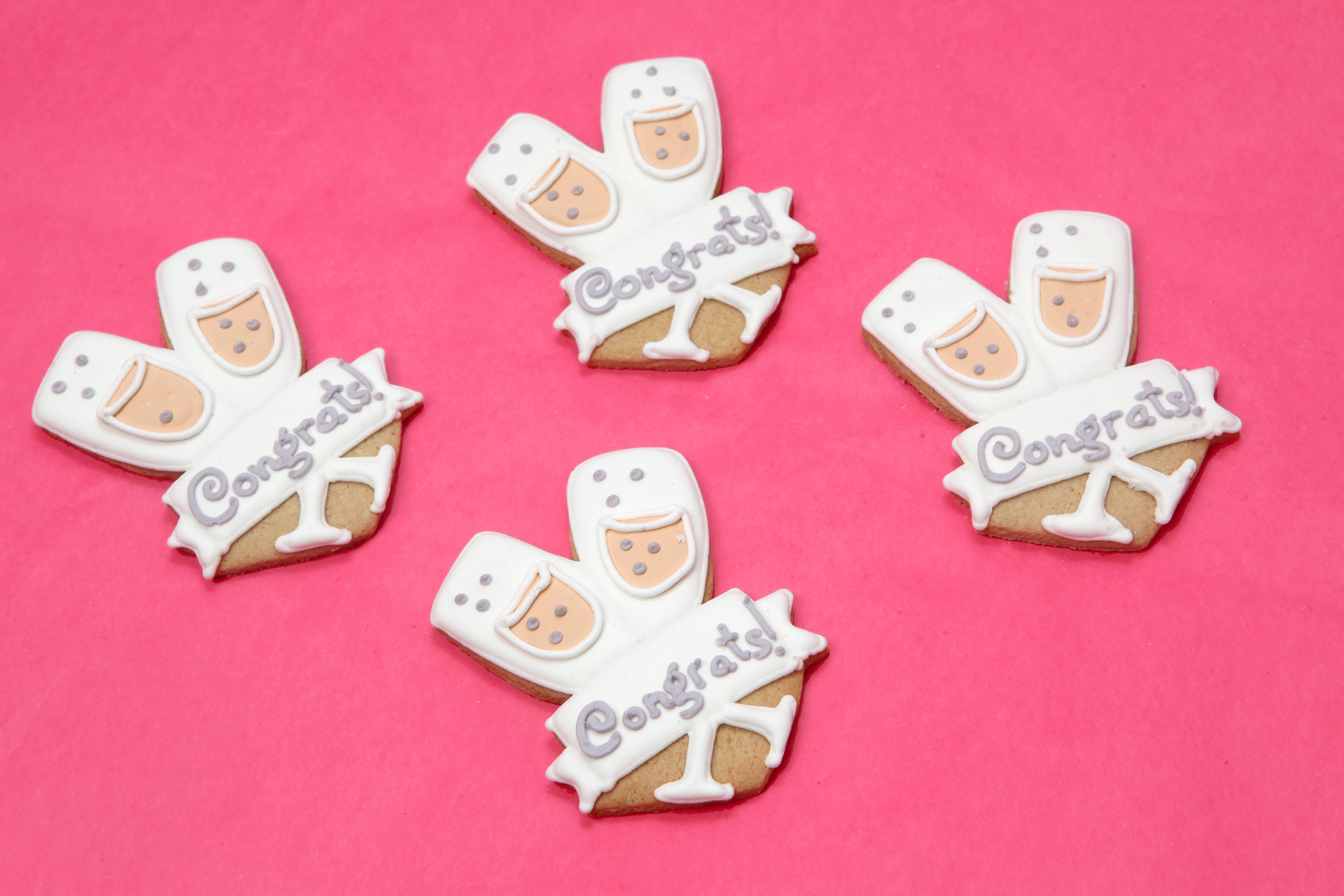 Congrats Champagne Glass Cookies