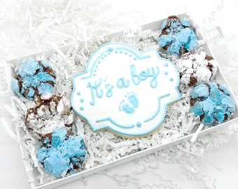 It's a boy cookie gift set! Kosher Parve, Baby Gift, New baby, Baby shower, Baby cookies