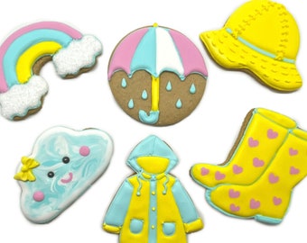 Kit para decorar galletas "Las lluvias traen flores", regalo de galletas para hacer tú mismo