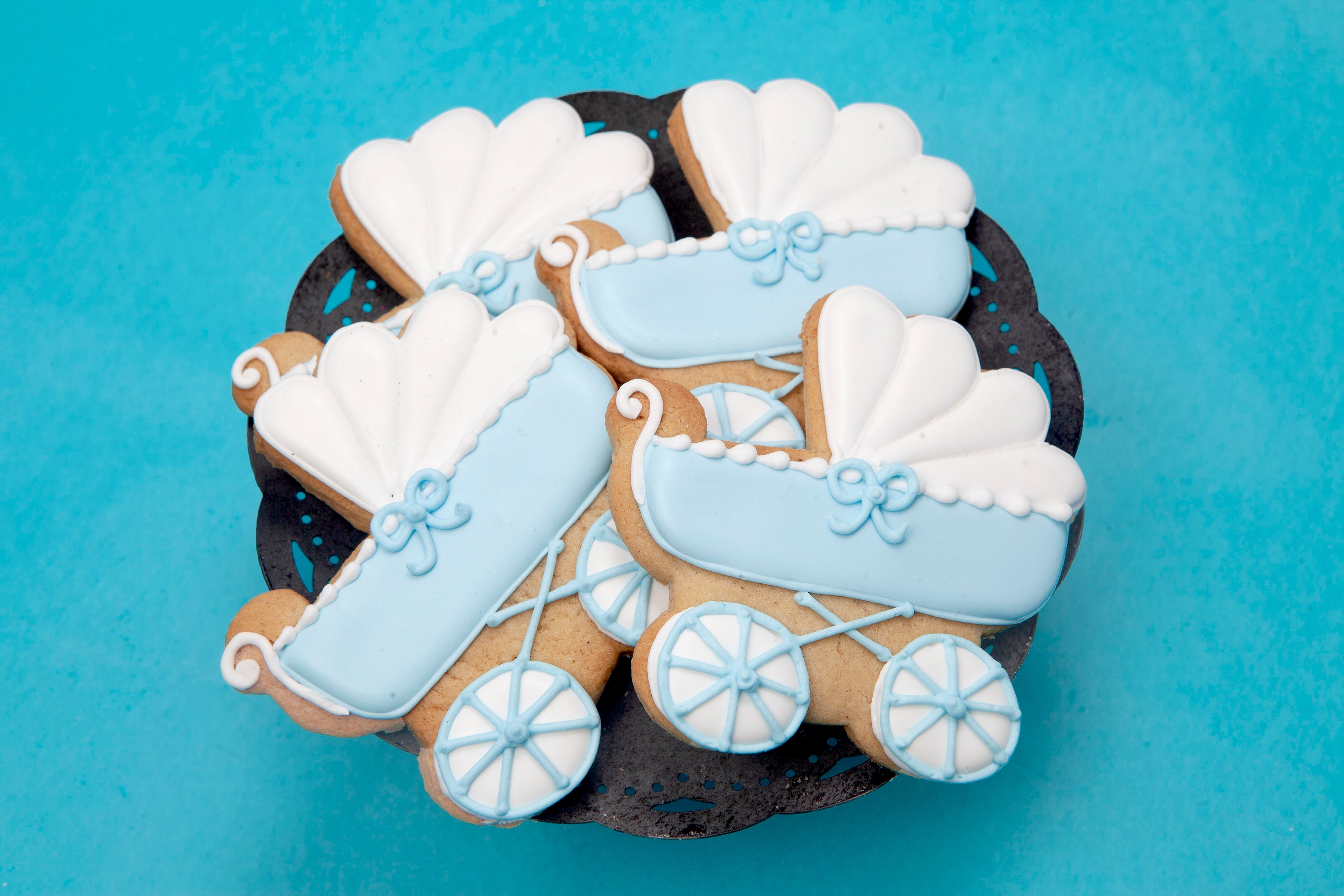 12 Blue Baby Carriage Cookies Great For Boy Baby Showers Etsy